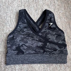 Gymshark Camo seamless sports bra - black
